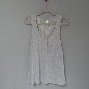 GAP Light Gray Lace-Back Tank Top